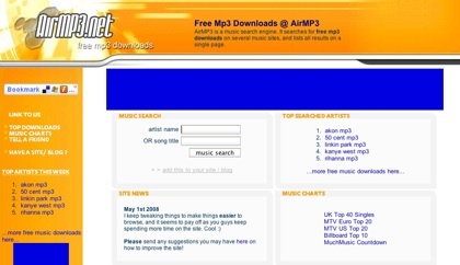AirMP3, metabuscador de temas musicales