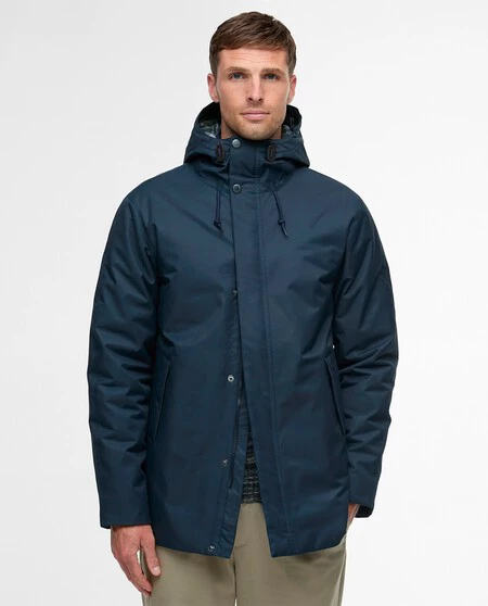 Chaqueta de hombre lisa impermeable con capucha