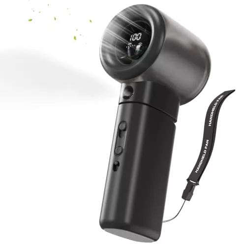 Ventilador de Mano con Función de Pulverización – Motor 16000 RPM, Batería 5000mAh, 1–100 Velocidades Ajustables, USB Recargable, Portátil y Ligero, Mini Ventilador con Niebla Fina para Verano, Exteri
