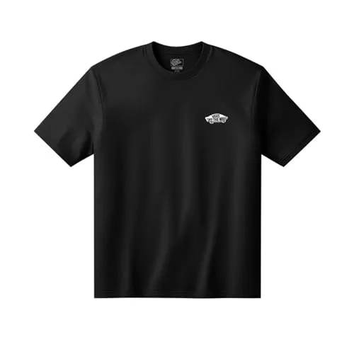 Vans Hombre Camiseta con Logotipo En La Espalda De Doble Estándar, Black/White, L