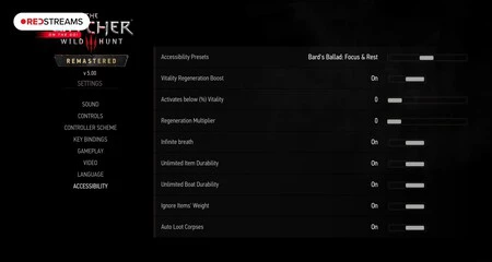 witcher 3 accesibilidad