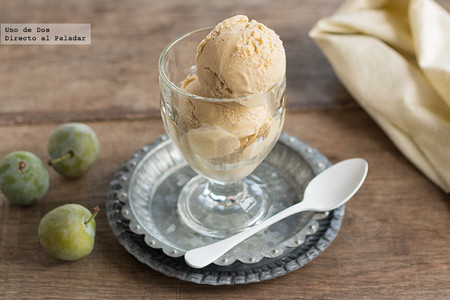 Helado de ciruelas claudias. Receta