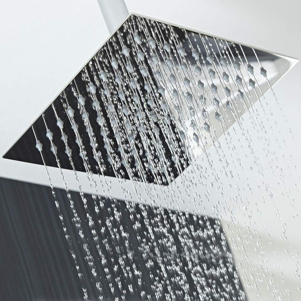 Kibath Duchón Rociador cuadrado de 30x30 cm acabado cromo brillo fabricado en latón 