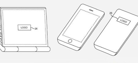La antena del teléfono, colocada detrás del logotipo de Apple según una nueva patente