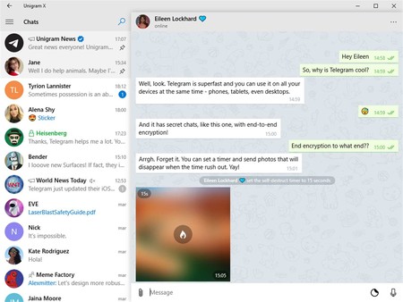 Unigram actualiza su aplicación para Windows con mejoras importantes y el retorno de la llamadas de voz