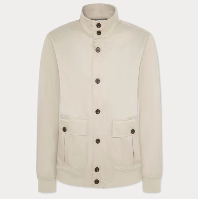 Hackett London Chaqueta de hombre tipo aviador con botones