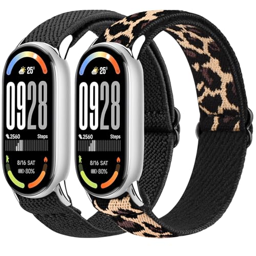 Oumida 2 Piezas Elástica de Nylon Correa para Xiaomi Smart Band 10