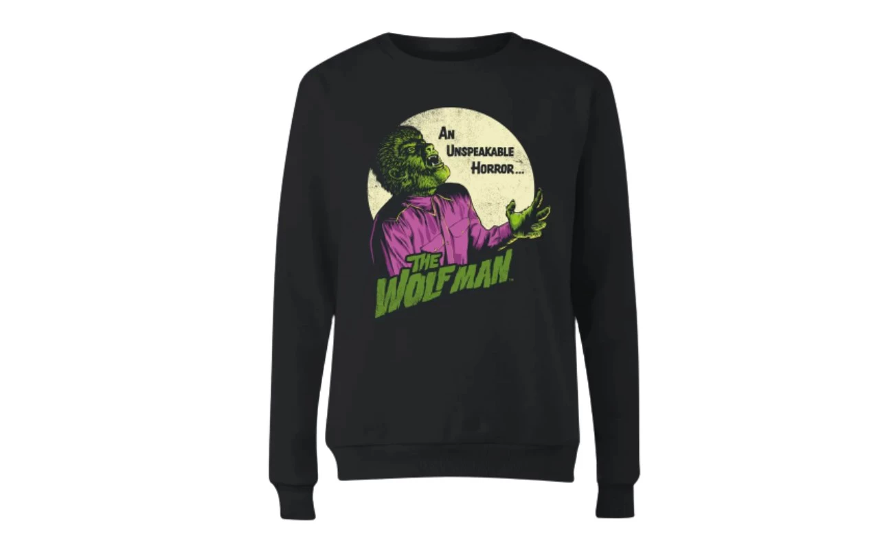 Sudadera Universal Monsters El hombre lobo Retro - Hombre - Negro