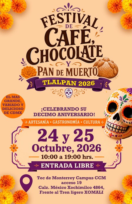 Lánzate al Festival de Café, Chocolate y Pan de muerto con área de picnic el 24 y 25 de octubre al suroeste de la CDMX
