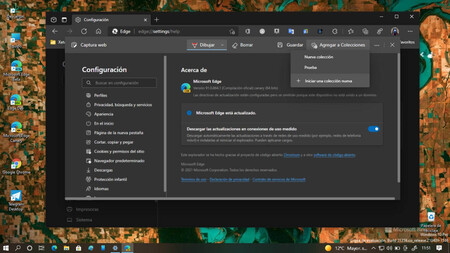 Edge se actualiza y ya permite agregar capturas de pantalla a las "Colecciones"