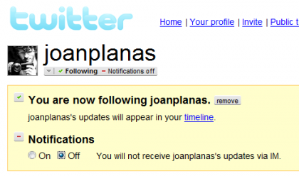 Twitter ha eliminado a los amigos