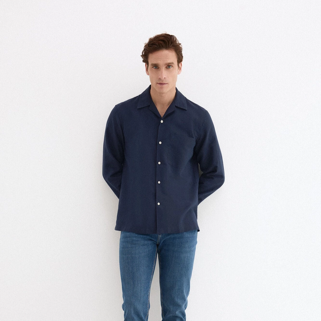  Pedro del Hierro
Camisa de lino algodón manga larga