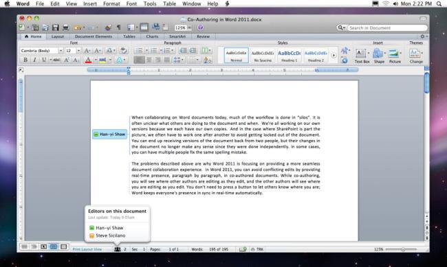 Word 2011 en OS X