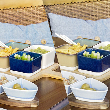 Visto en el outlet de El Corte Inglés: un juego de cuencos de porcelana ideales para servir aperitivos de todo tipo