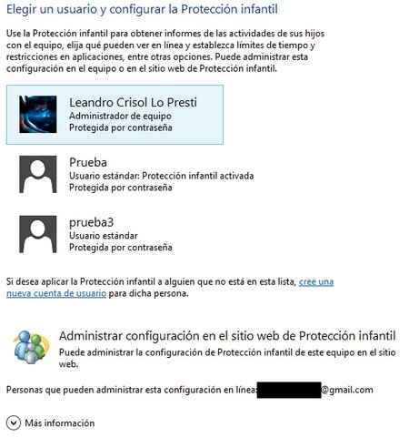 Lista de cuentas