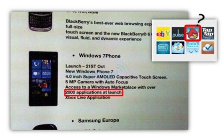 Windows Phone 7 contaría con 2000 aplicaciones para su lanzamiento