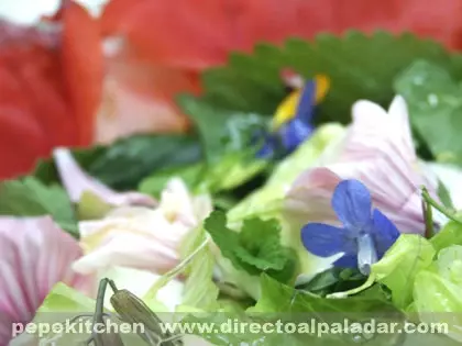 Ensalada de flores silvestres. Receta