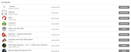 Mac App Store の購入履歴