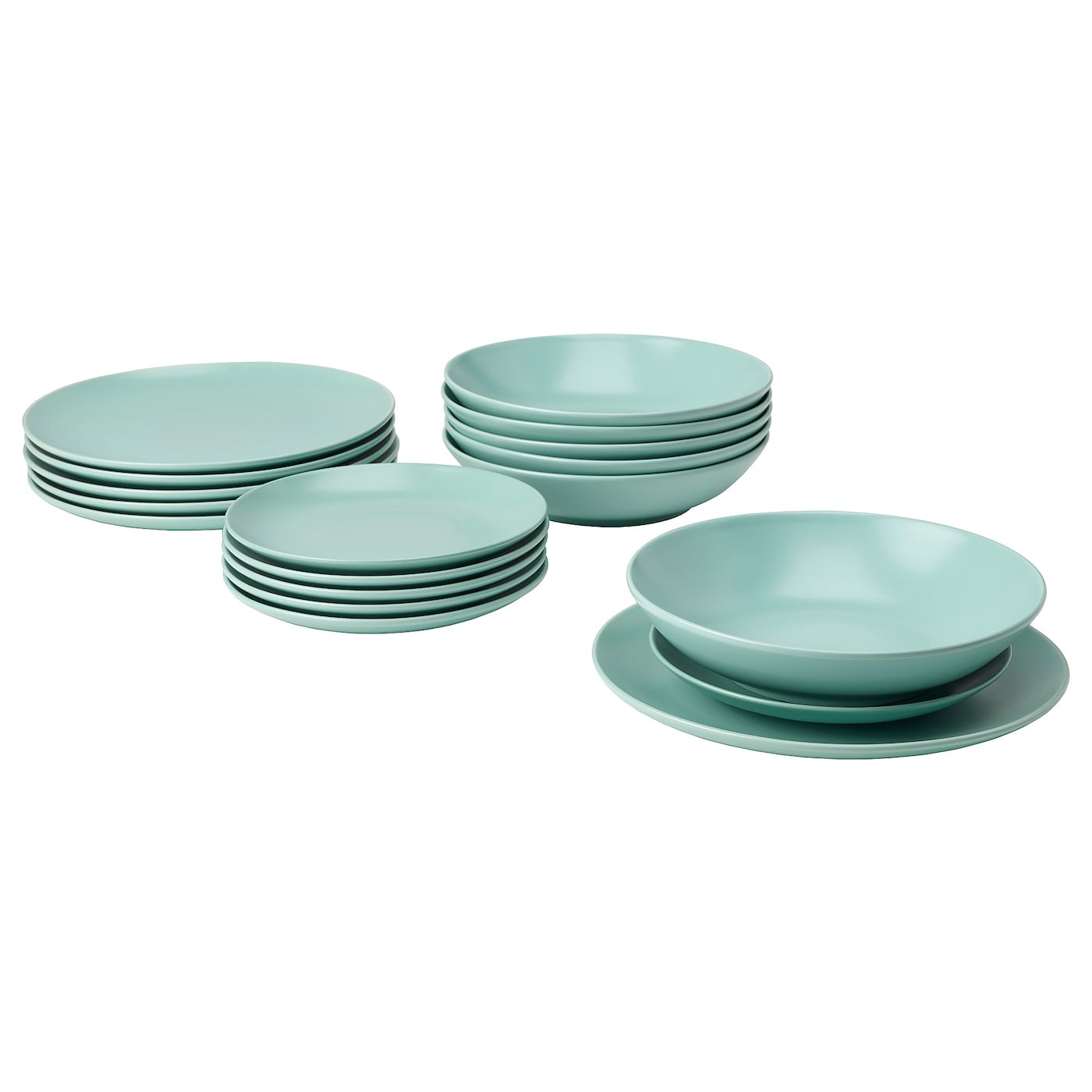 FÄRGKLAR Vajilla 18 piezas, azul claro