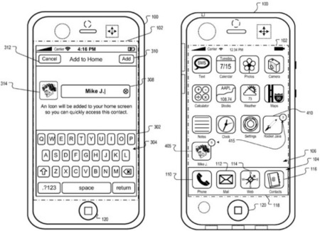 Nuevas patentes: contactos en el inicio del iPhone, anuncios que te siguen y un sistema de gestión de energía