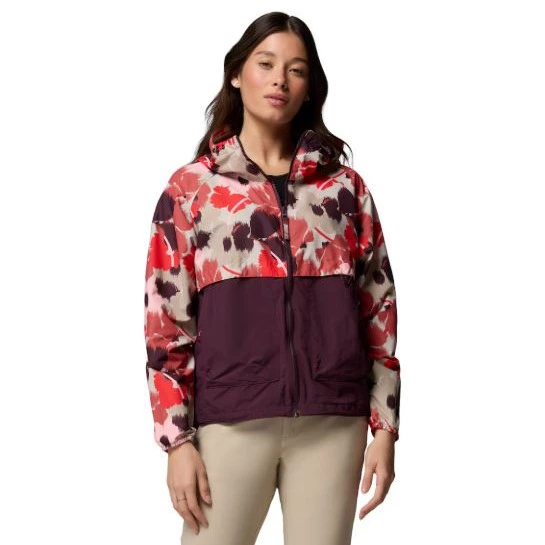 Chaqueta cortavientos de mujer Spire Valley Printed Columbia Rojo


