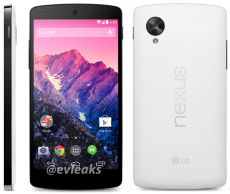 Filtrada la imagen oficial del Nexus 5 en blanco