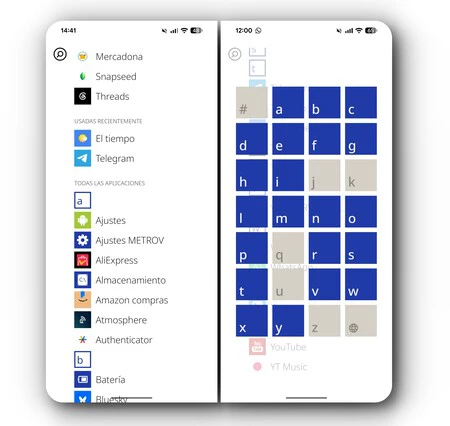 Metrov Launcher Lista Apps