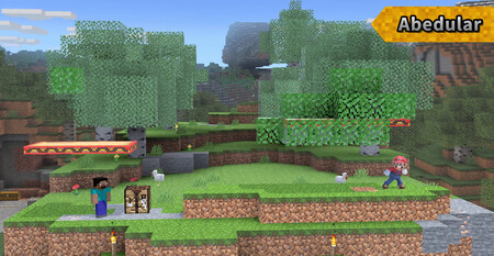 Aquí se explica cómo elegir los diferentes biomas en el escenario de Minecraft. 4 Super Smash Bros Ultimate Minecraft Escenario 02craft