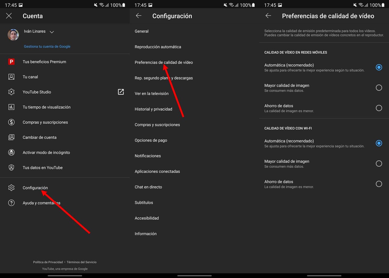 Cómo elegir en Youtube para Android la resolución por defecto para los ...