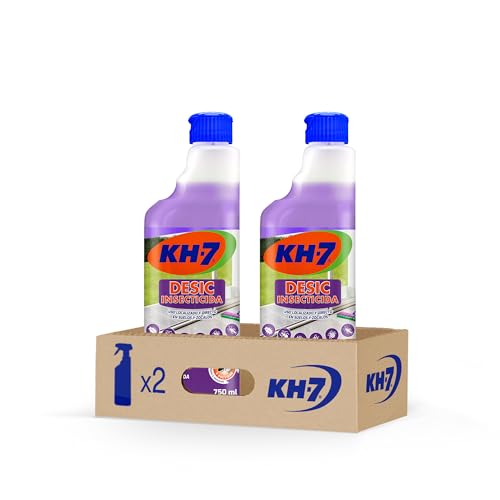 KH-7 Desic Insecticida, Elimina y protege de insectos rastreros tu hogar, Aroma a Lavanda, Pack de 2 x 750 ml