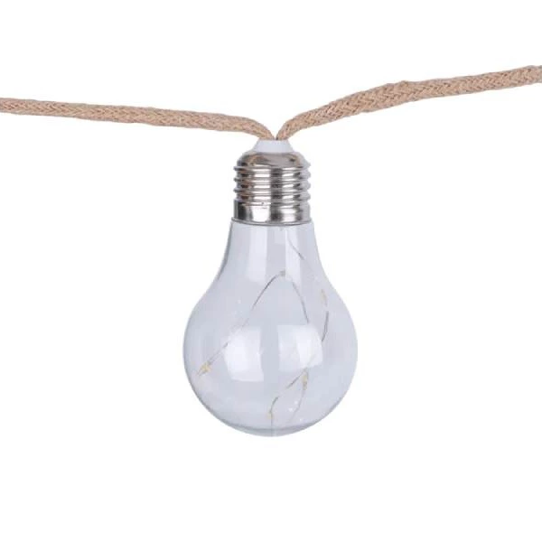 Guirnalda solar exterior LED 10 luces blanco cálido con sensor crepuscular INSPIRE Mima 