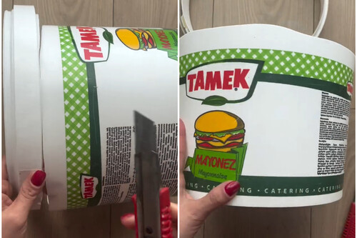 reutilizar cubo de plástico