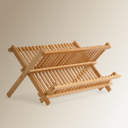 Escurreplatos de madera de bambú