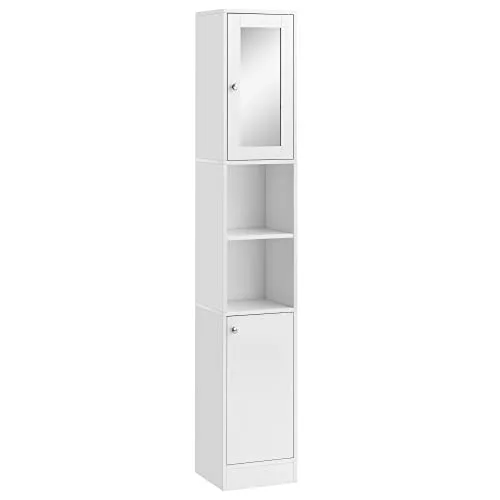 kleankin Armario Alto para Baño con Espejo Mueble