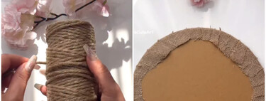 No lo sabía, pero con un trozo de cartón reutilizado e hilo de yute, puedes hacer tú mismo este organizador o bandeja de alimentos para casa 