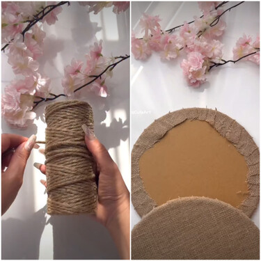 No lo sabía, pero con un trozo de cartón reutilizado e hilo de yute, puedes hacer tú mismo este organizador o bandeja de alimentos para casa 