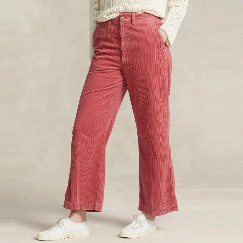 Polo Ralph Lauren Pantalones de mujer rectos de algodón