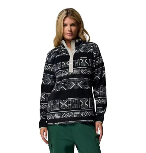 Columbia Benton Springs Suéter estampado Broche a Presión Medio, Capa exterior de forro polar, Tela acogedora, Cuello alto, Cierre con broches, Ribete de comodidad - Mujer