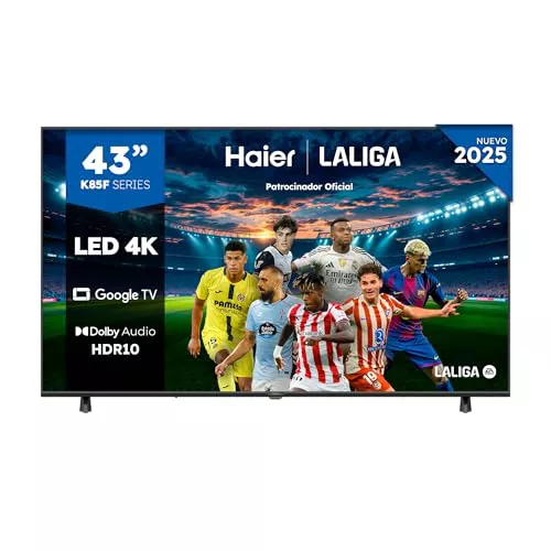 Haier Direct LED 4K UHD H43K85FUX 43 Pulgadas,  Google TV, Dolby Audio