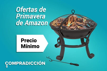 Brasero exterior Vounot de 55 cm con atizador y protector de chispas chollo en Amazon