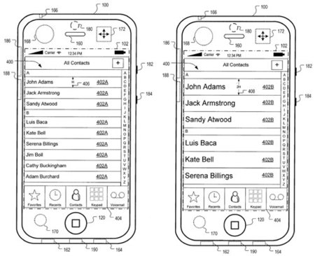 Una nueva patente revela mejoras en la interfaz del teléfono y una cámara frontal