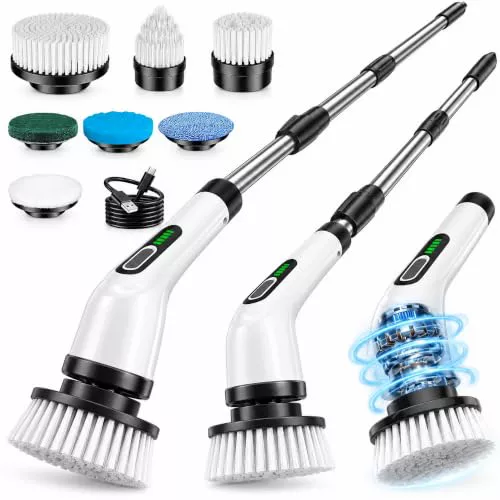 FYDEE Cepillo Electrico Limpieza Hogar, Cepillo Limpieza Hogar con 7 Cabezales Reemplazables