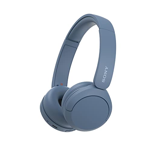 Sony WH-CH520 Auriculares de diadema inalámbricos Bluetooth, diseño ligero, 50 h de batería, carga rápida, ecualizador, llamadas nítidas, iOS y Android - Azul