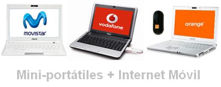 Mini portátiles e internet móvil juntos con Movistar, Vodafone y Orange