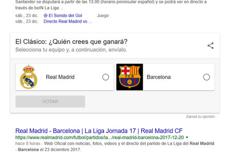 Encuestas Google Real Madrid Barcelona Votar En Google