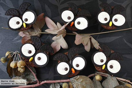 Búhos de Oreo. Receta de Halloween