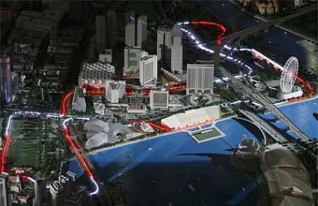 Asusta la combinación de lluvia e iluminación artificial en Singapur