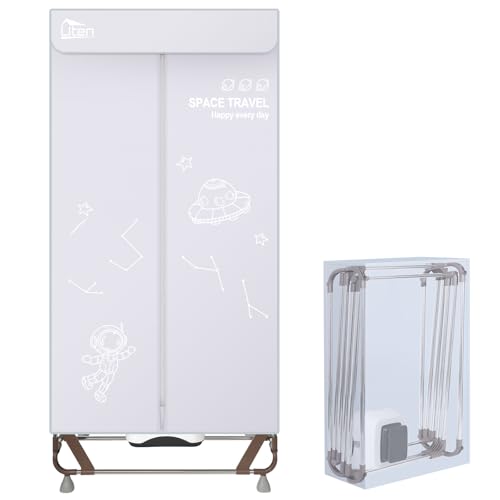 Uten Secadora de Ropa Eléctrica Interior, Tendedero Ropa de 2 Nivele, 1.4 m Tendedero Plegable Armario Con Bolsa Almacenamiento, 1500 W Secado Rápido para Todo Tipo Tejidos, apto el Hogar