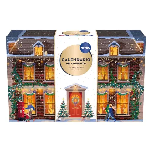 NIVEA Calendario de Adviento 2026, Set de Regalo con 24 Productos Imprescindibles, Calendario de Navidad con Cosméticos y Accesorios - Piel Seca, Mixta, Normal - 24 Unidades