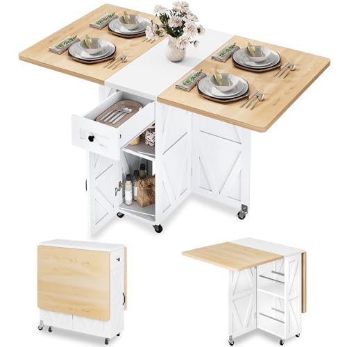 Jocoevol Mesa Plegable Comedor con Ruedas